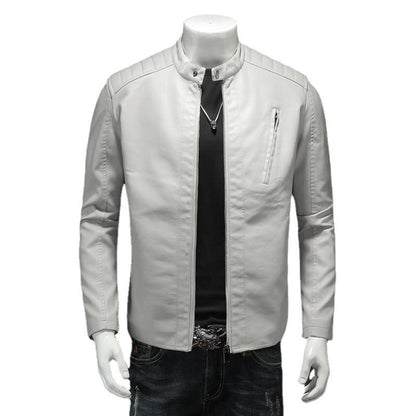 Blouson Cuir Moto Homme Noir Élégant