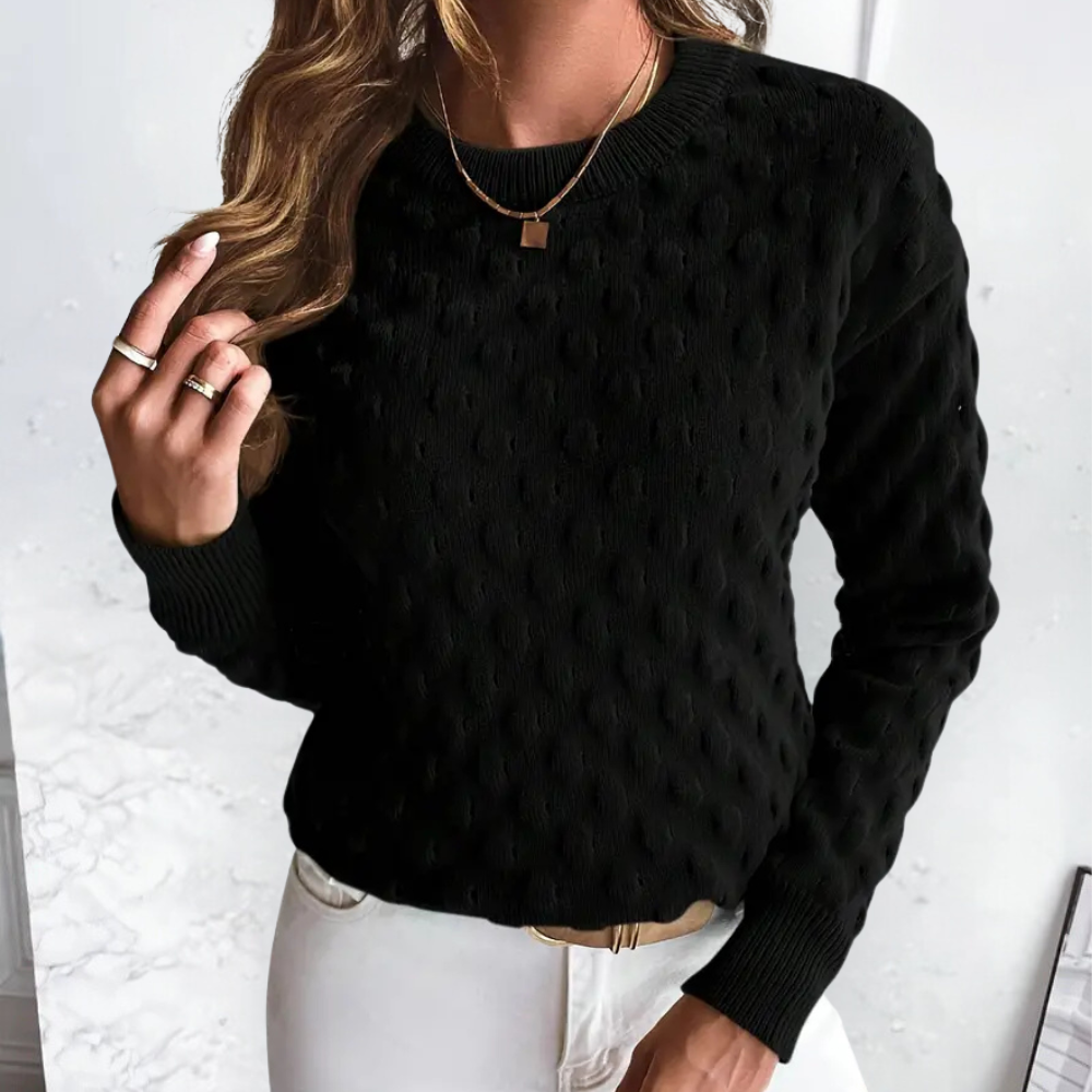 Pull Femme Tricoté Élégant avec Motifs Texturés - PanierRoyale