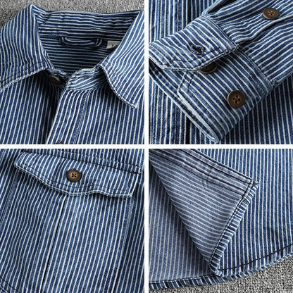 Chemise Denim Homme Vintage Style Décontracté