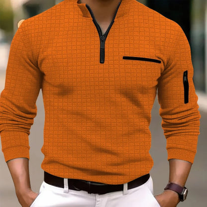 Chemise Polo Homme Coton Manche Longue Zippée