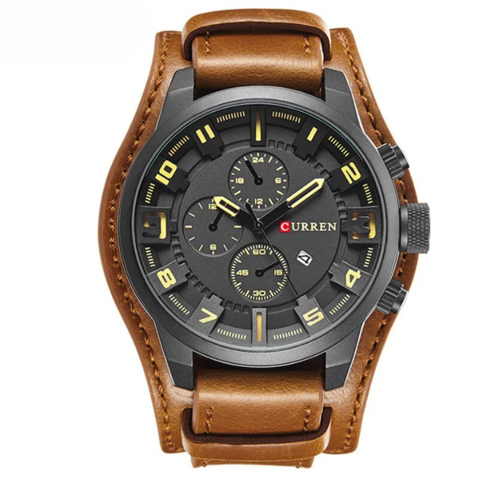 Montre Chronographe Homme Cuir Élégant