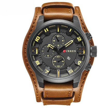 Montre Chronographe Homme Cuir Élégant