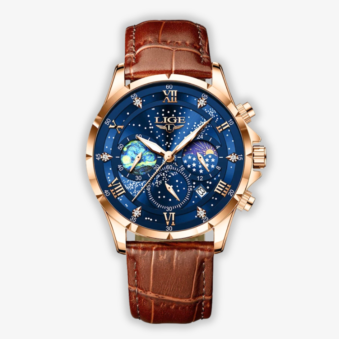Montre Homme Élégante Phase de Lune