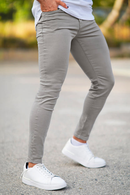 Jean Slim Homme Gris Clair