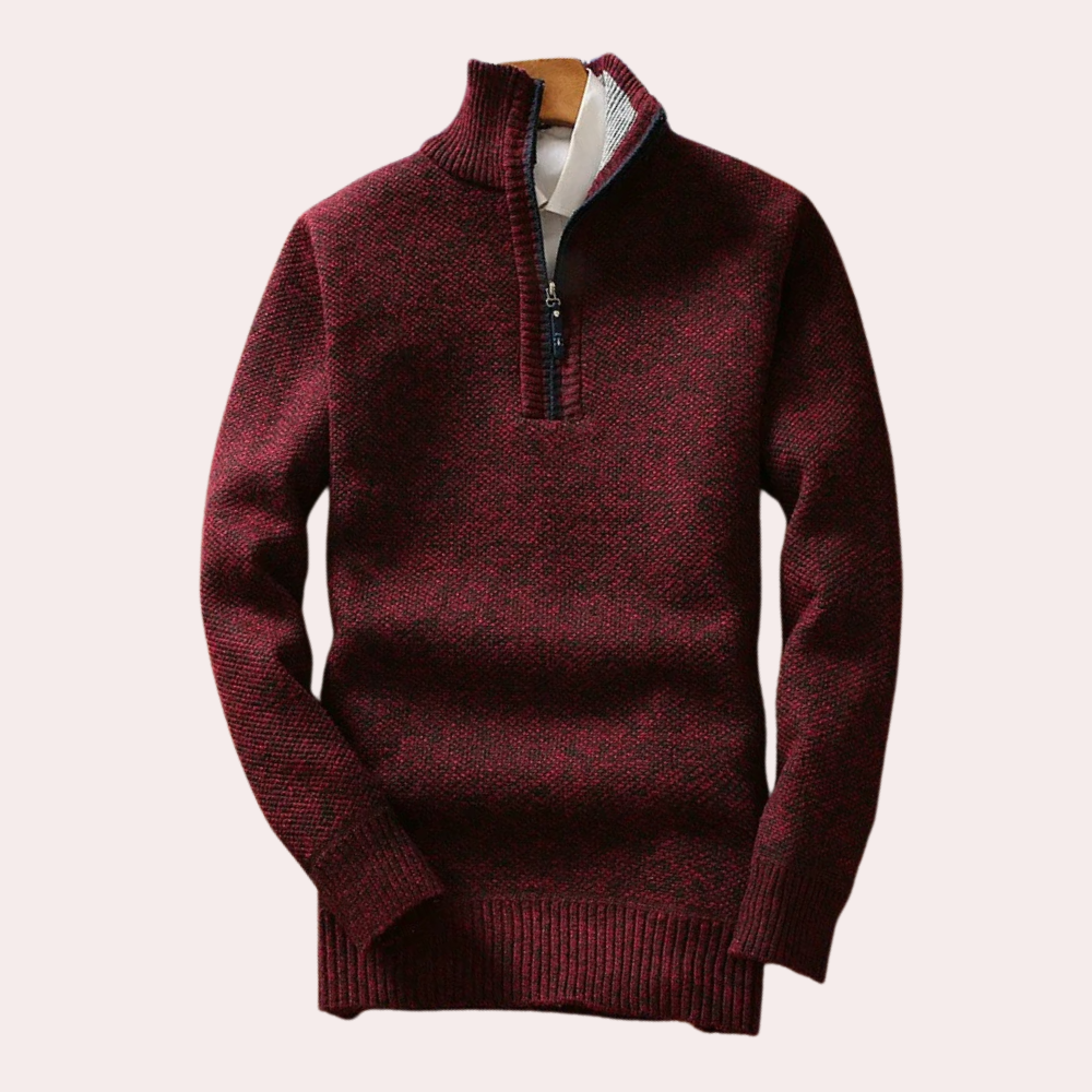 BRICE - Pull à col montant zippé pour hommes
