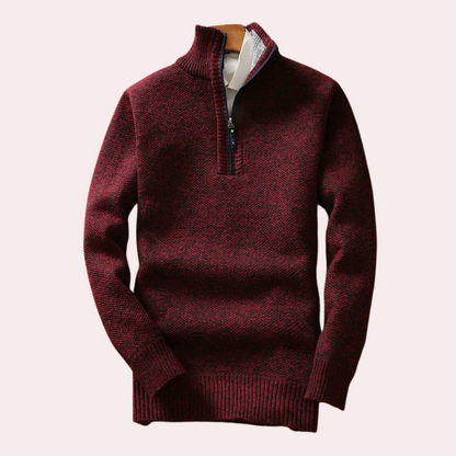 BRICE - Pull à col montant zippé pour hommes