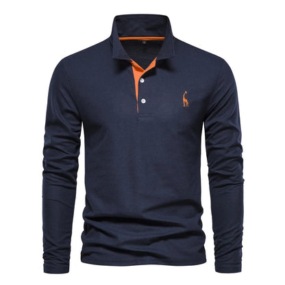 Polo homme pull à manches longues confortable
