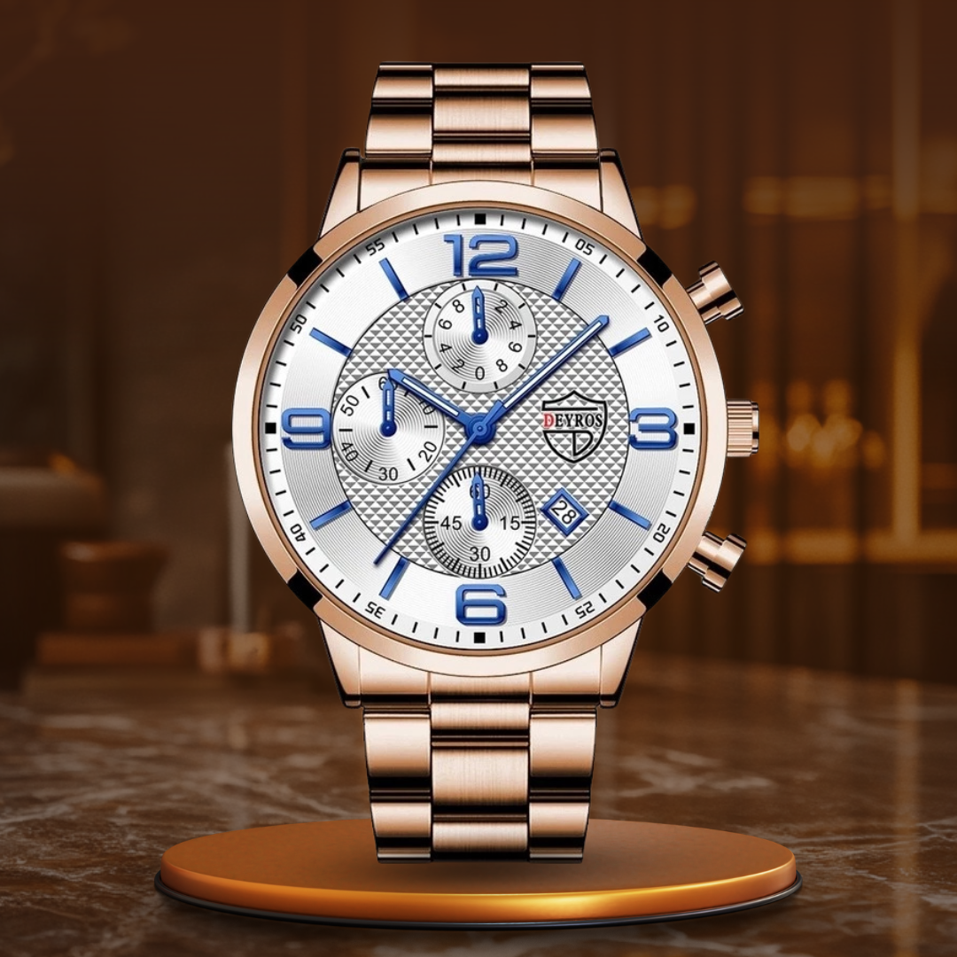 Montre Homme Élégante Noir Cuir