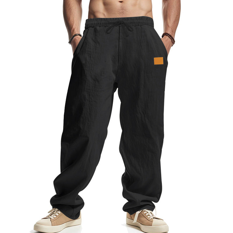Pantalon Lin Coton Homme Décontracté Élastique