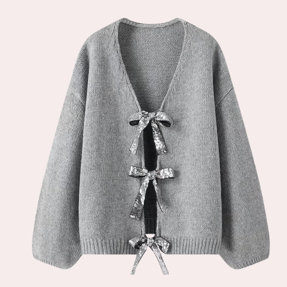 BETTY - Cardigan Classique avec Nœud pour Femmes