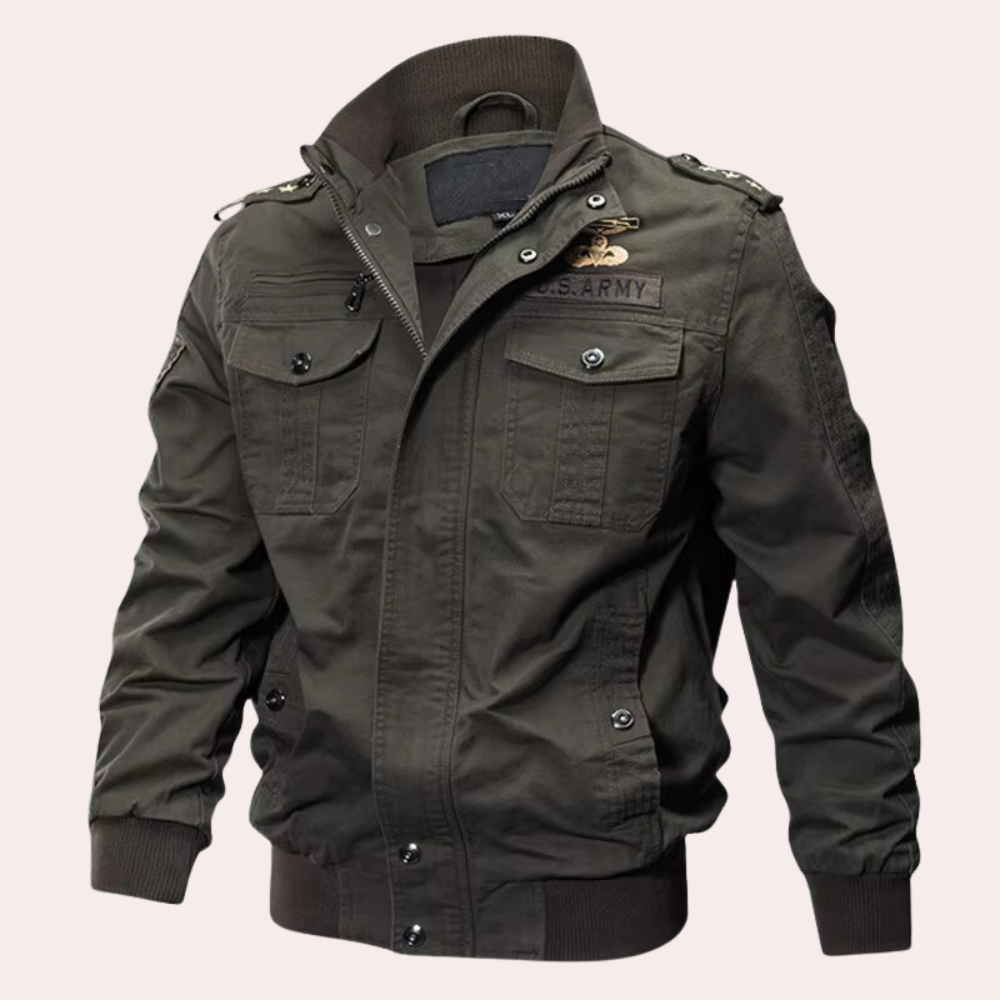 MAXIM - Veste Bombardier pour Hommes avec Plusieurs Compartiments