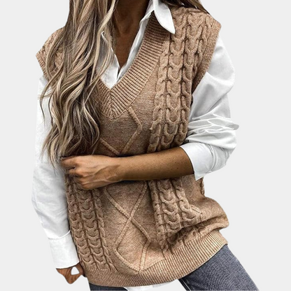 CARLOTTA - Gilet Sans Manches à Col en V pour Femmes