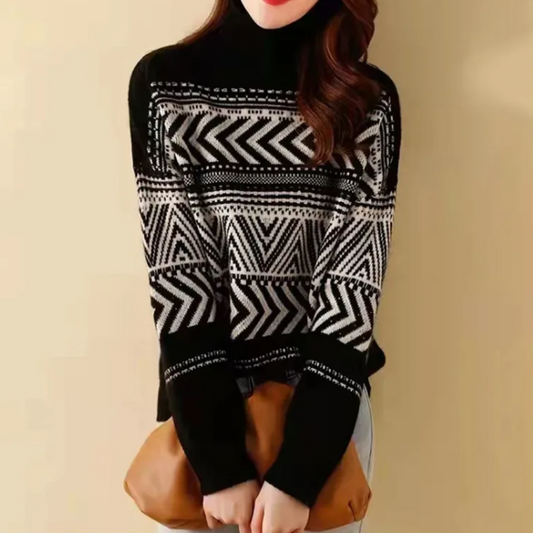 Pull Femme Col Montant Élégant et Chaud - PanierRoyale