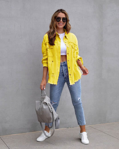 Veste jean femme noir décontractée chic