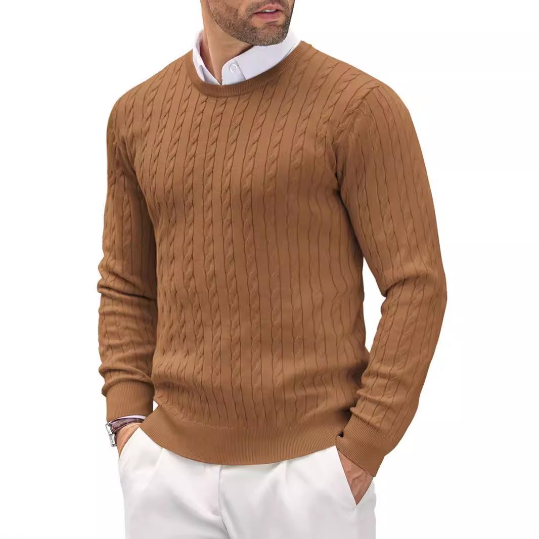 Pull Homme Slim Fit Col Rond en Tricot Fin