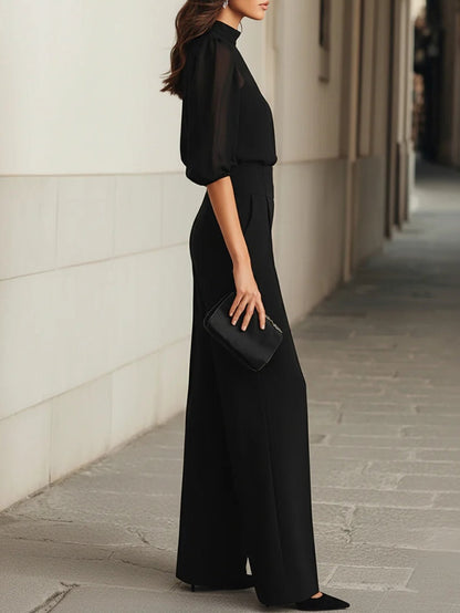 Ensemble Femme Transparent et Pantalon Large Coupe Chic