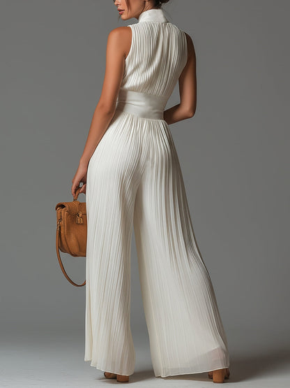 Combinaison Femme Plissée Jambes Larges Coupe Ample