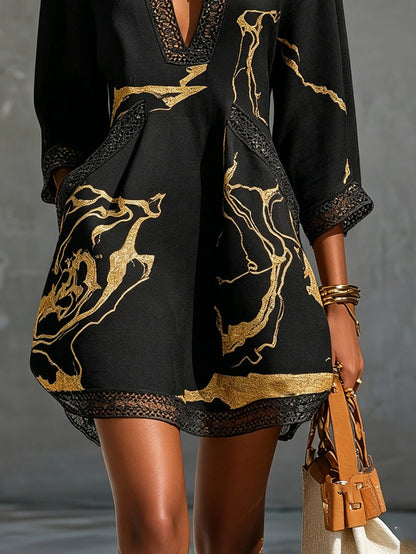 Robe Mini Femme Dentelle Imprimé Coupe Ajustée