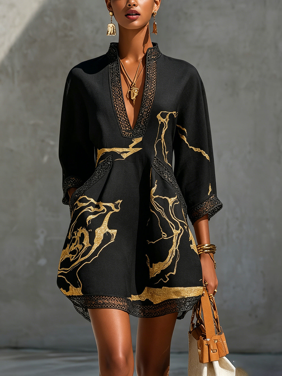 Robe Mini Femme Dentelle Imprimé Coupe Ajustée