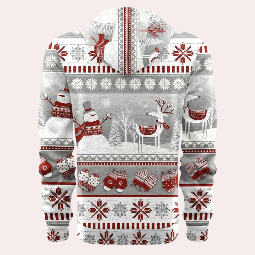 Sweat à Capuche de Noël Gris