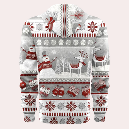Sweat à Capuche de Noël Gris