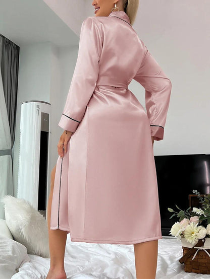 Peignoir Femme Satin Léger Coupe Fluide