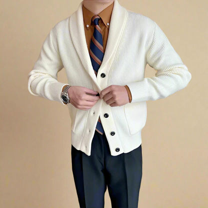 Cardigan Homme Rayé en Coton Doux
