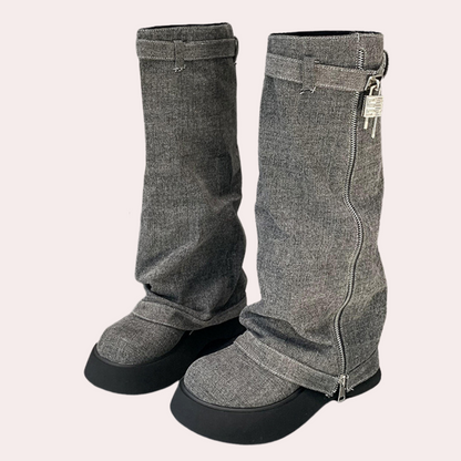 DULCE - Bottes d'Hiver Élégant en Jean pour Femmes