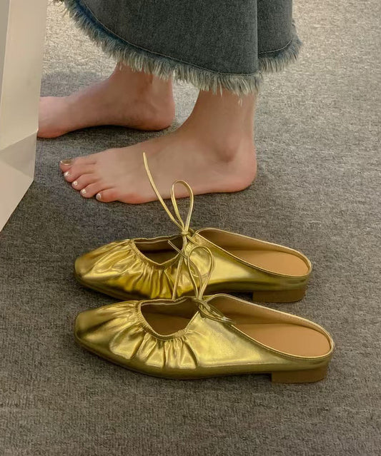 Sandales confortables jaune en cuir synthétique décontracté - EasyApparels