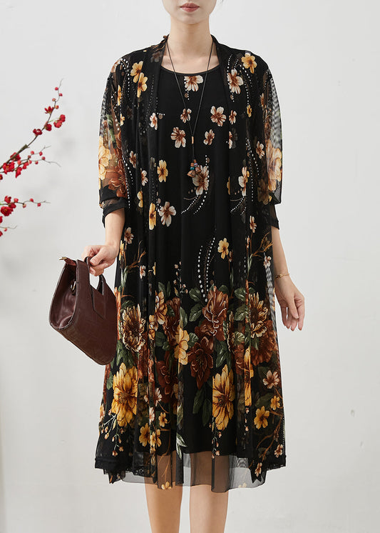 Robe deux pièces en tulle jaune légère pour l'été - EasyApparels