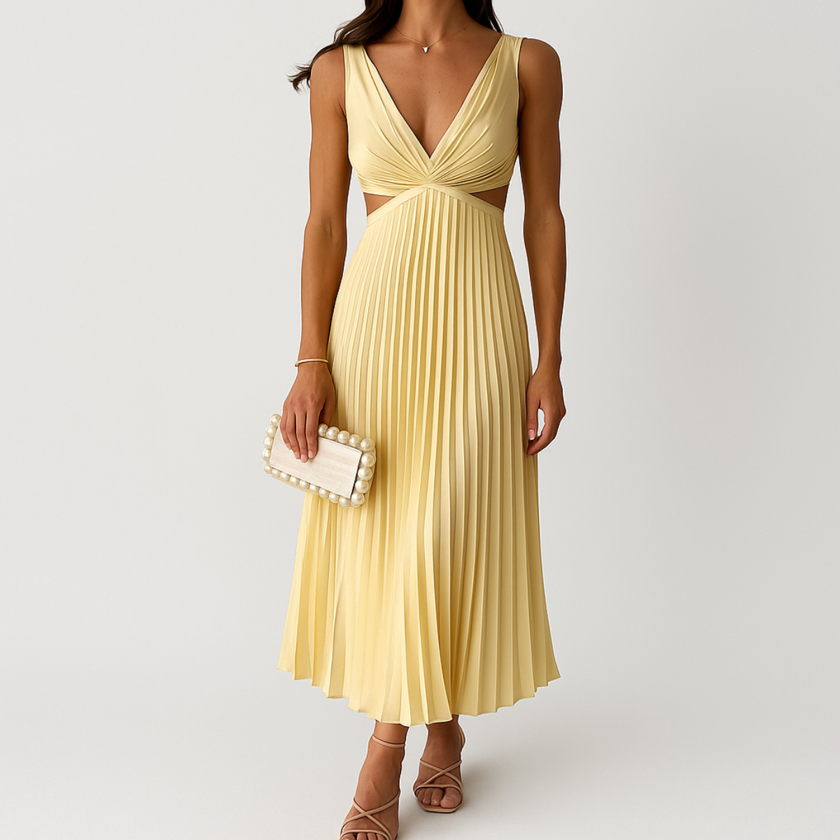 Robe Élégante en Soie Plissée Noir - PanierRoyale