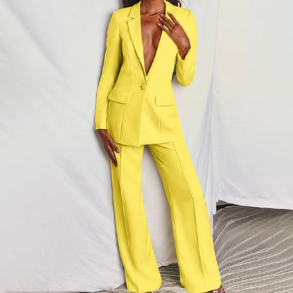 Costume Féminin Chic Pantalon Taille Élégante pour Travail et Soirée - PanierRoyale