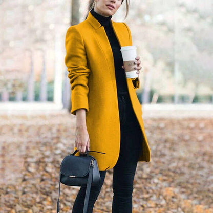 Manteau Femme Mi-Saison Manches Longues et Élégant