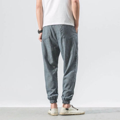 Pantalon Homme Léger en Lin et Coton Respirant
