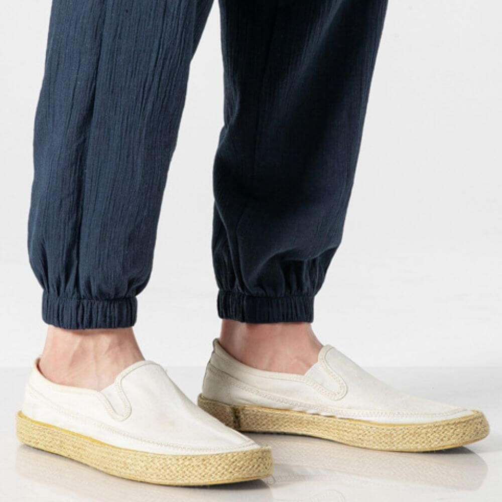 Pantalon Homme Léger en Lin et Coton Respirant