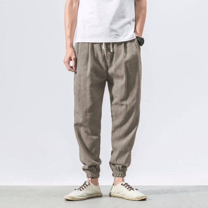 Pantalon Homme Léger en Lin et Coton Respirant