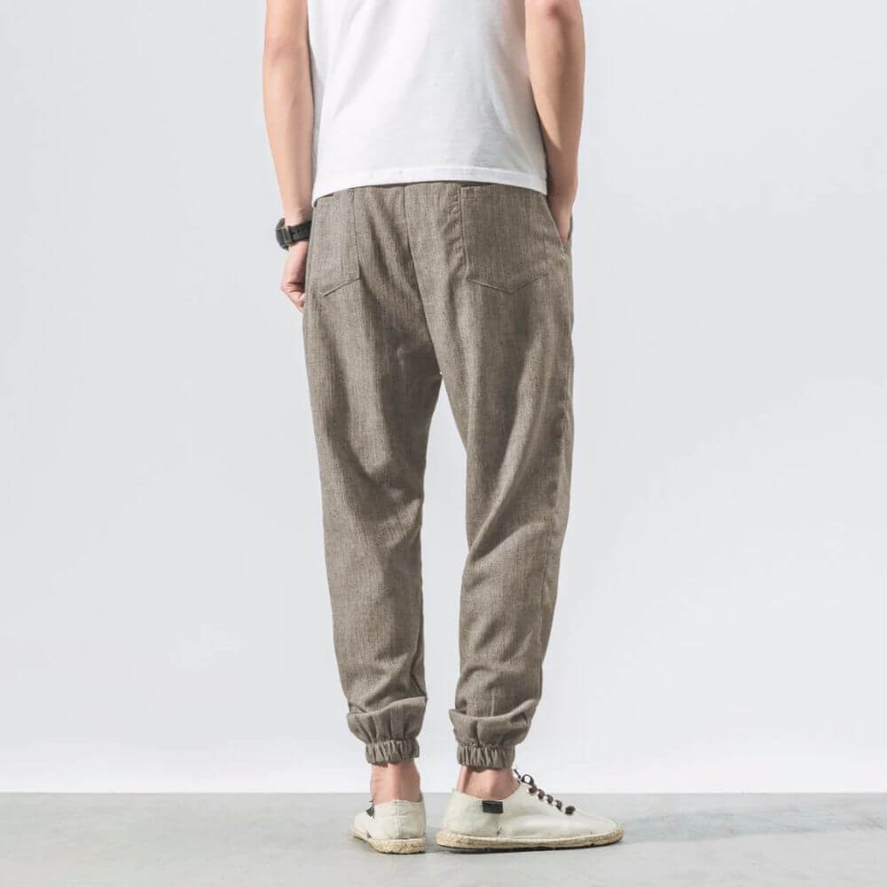 Pantalon Homme Léger en Lin et Coton Respirant