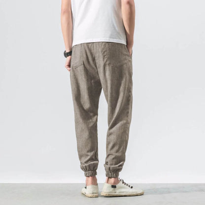 Pantalon Homme Léger en Lin et Coton Respirant