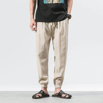 Pantalon Homme Léger en Lin et Coton Respirant
