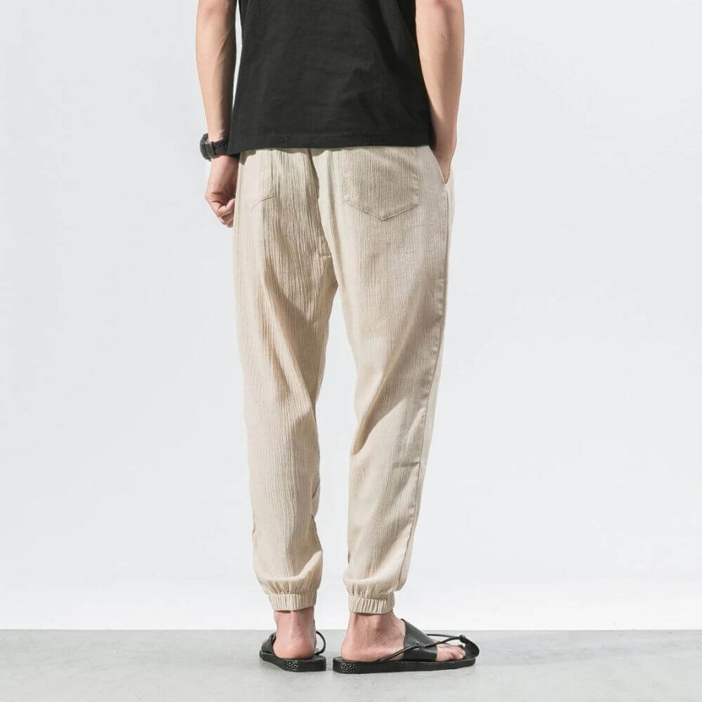 Pantalon Homme Léger en Lin et Coton Respirant