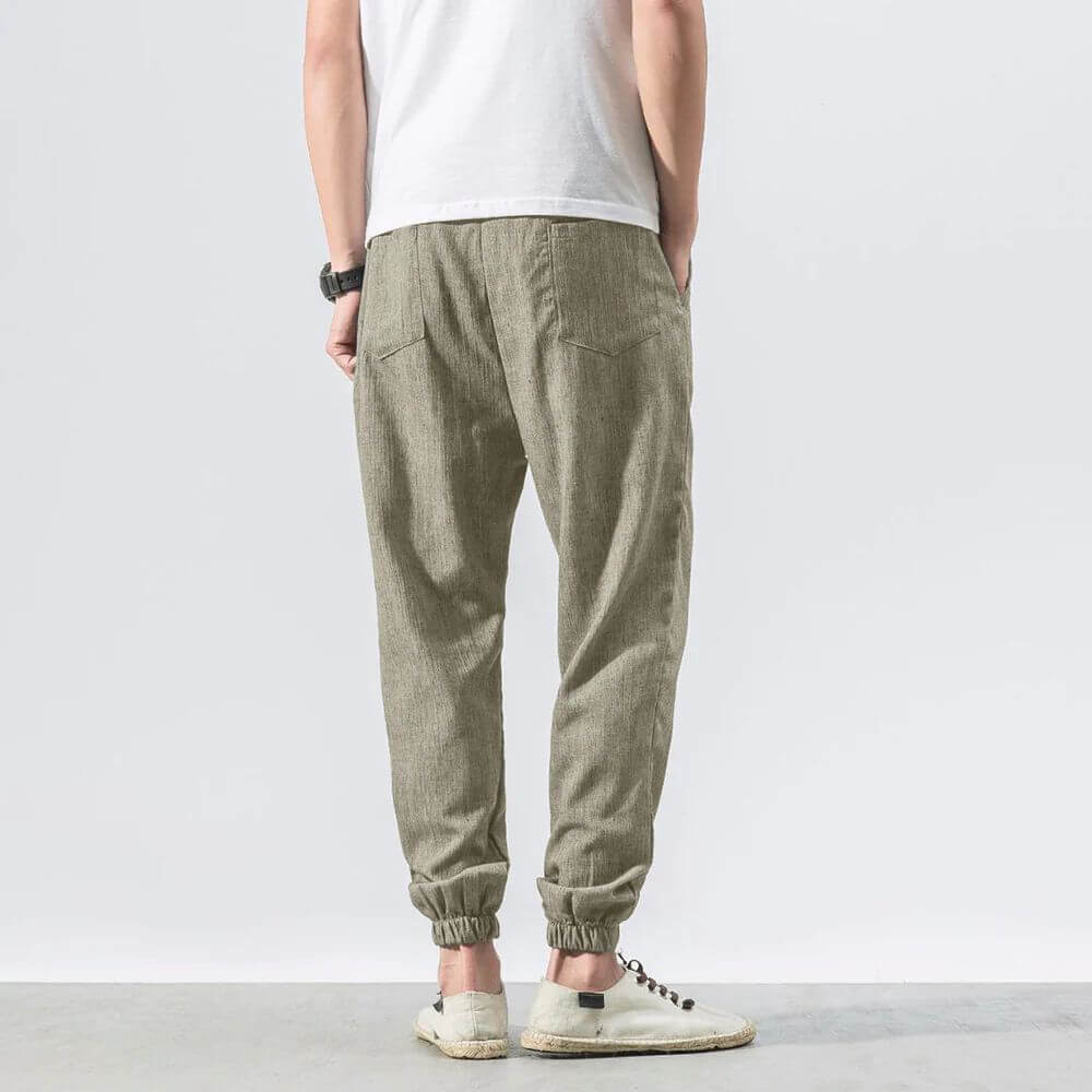 Pantalon Homme Léger en Lin et Coton Respirant