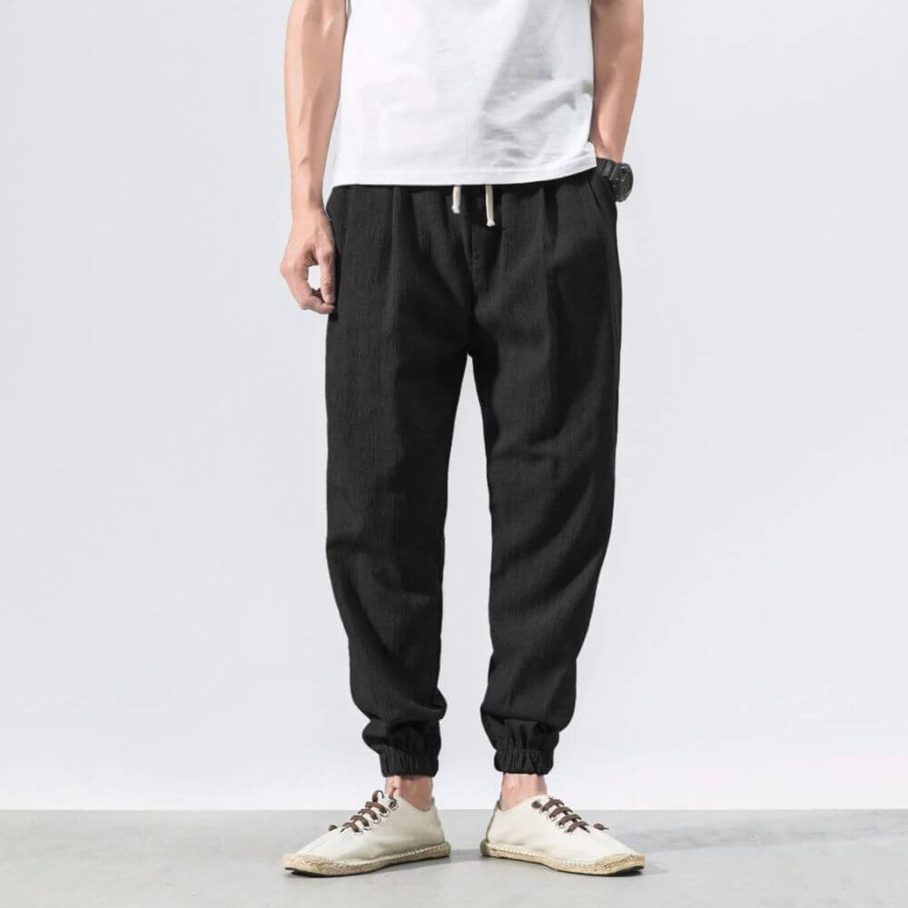 Pantalon Homme Léger en Lin et Coton Respirant
