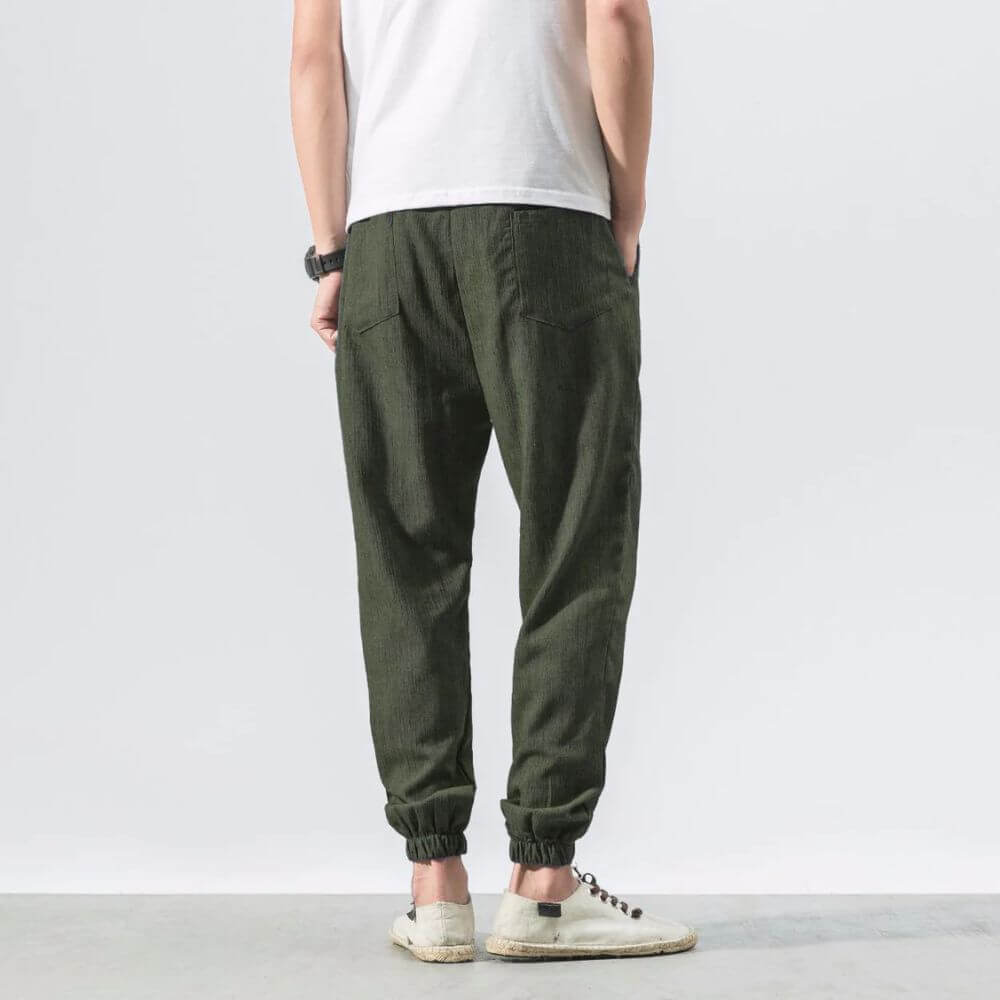 Pantalon Homme Léger en Lin et Coton Respirant