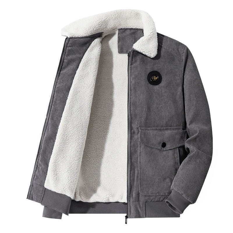 Veste en velours homme hiver chaud et confortable