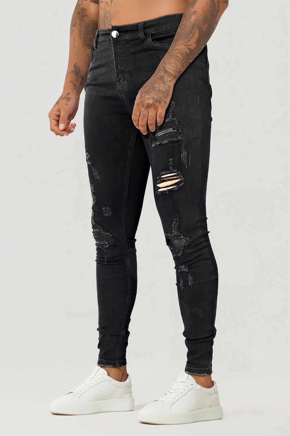 Jean Skinny Noir Déchiré Homme