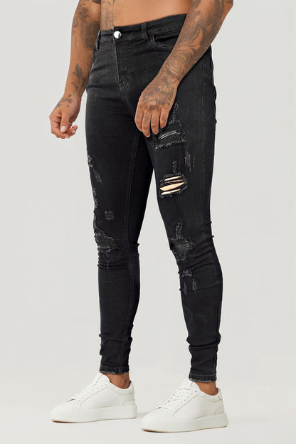 Jean Skinny Noir Déchiré Homme
