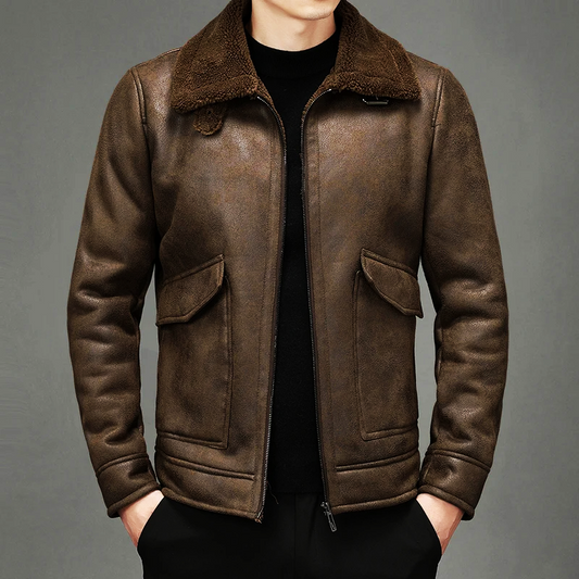 Blouson Cuir Homme Vintage Élégant - BerlinGlamour