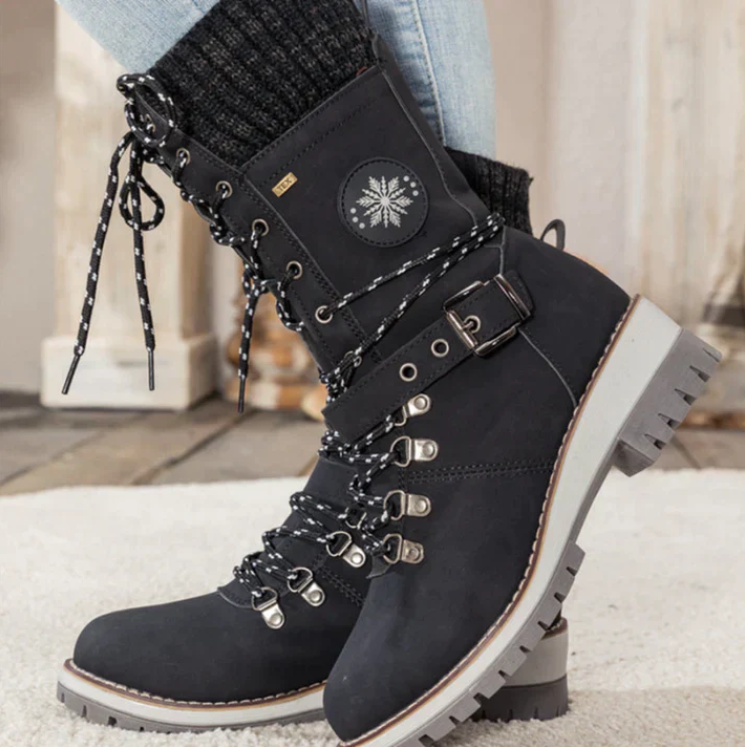 Bottes Hiver Femmes Lacets Chaussures Stylées