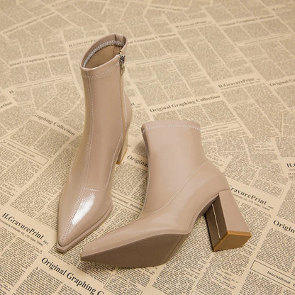 Bottines Femmes Hauts Talons Chic Hiver