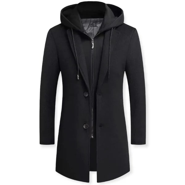 Manteau Homme Hiver Élégant avec Capuche et Doublure Chaude